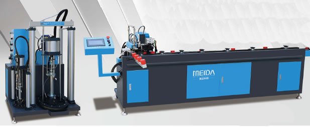 壓緊(jǐn)款中空玻璃自動打膠機解決鋼化玻璃開口問題